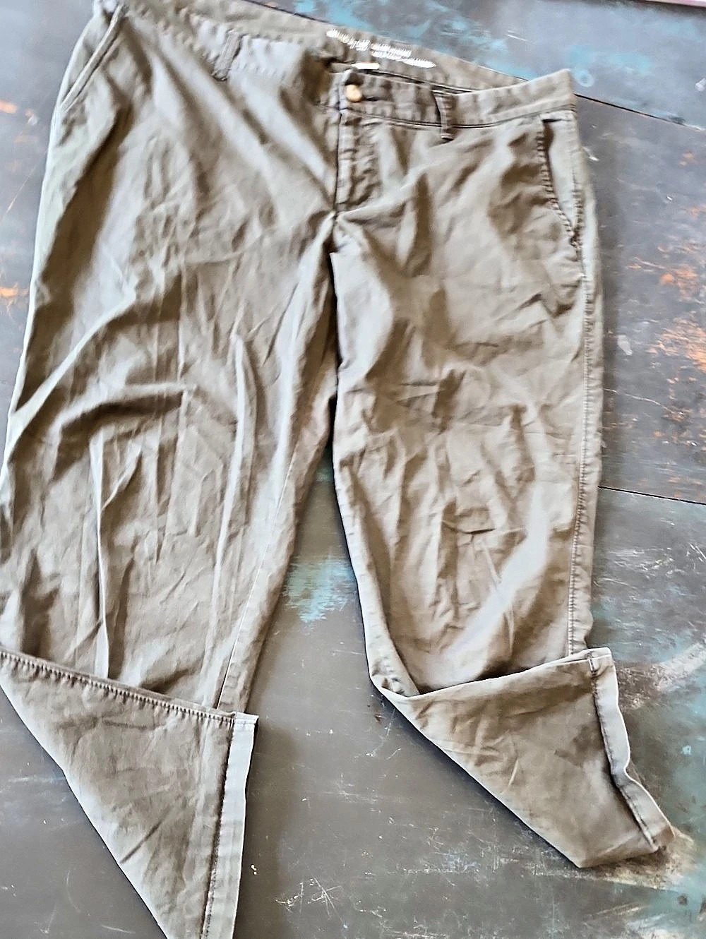 Gap Girlfriend Muted Green Cropped Pants